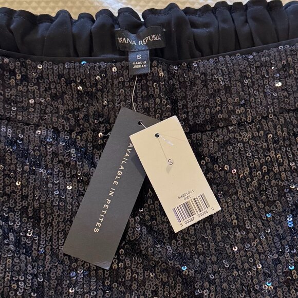 Banana Republic Sequin Black Wide Leg Pants - Picture 6 of 9